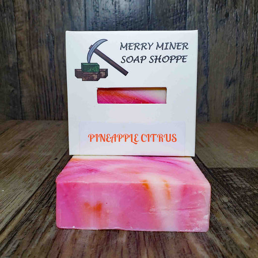natural bar soap scented as pineapple citrus