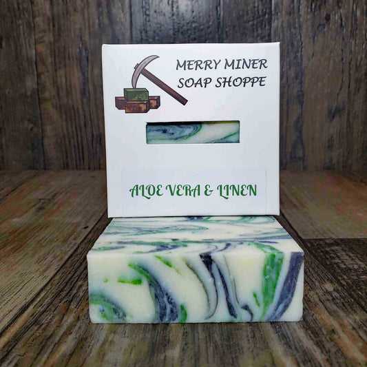 natural bar soap scented as aloe vera & linen
