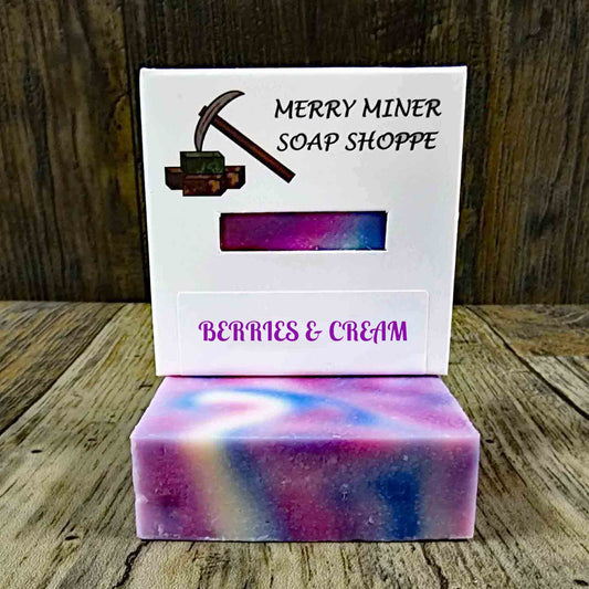 natural bar soap scented as berries and cream
