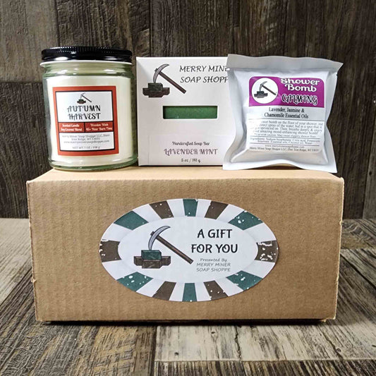 customizable gift set bar soap crackling candle shower bomb