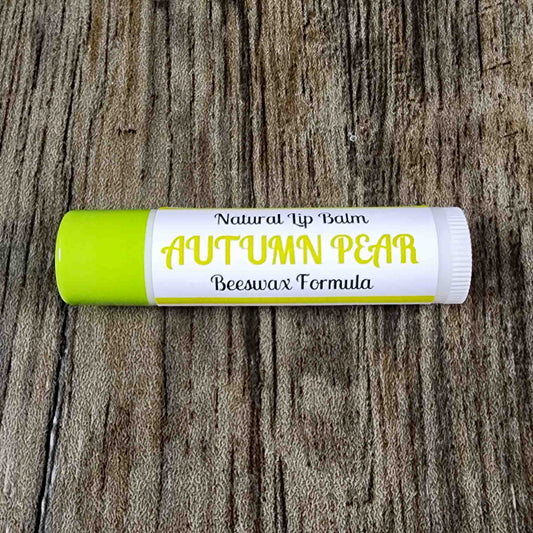 natural lip balm scented as autumn pear