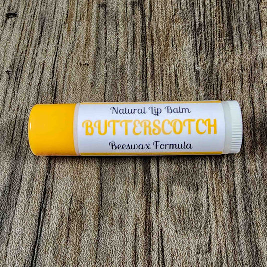 natural lip balm scented as butterscotch