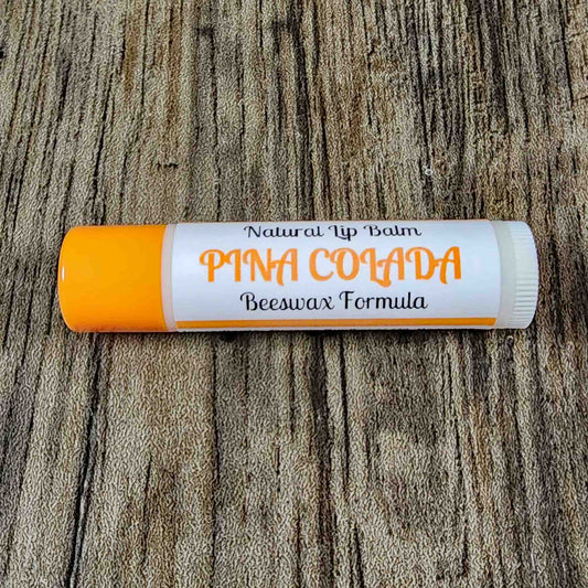 natural lip balm scented as pina colada
