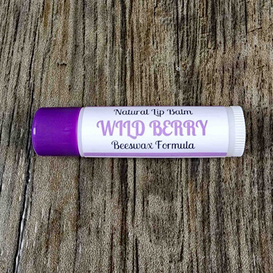 natural lip balm scented as wild berry