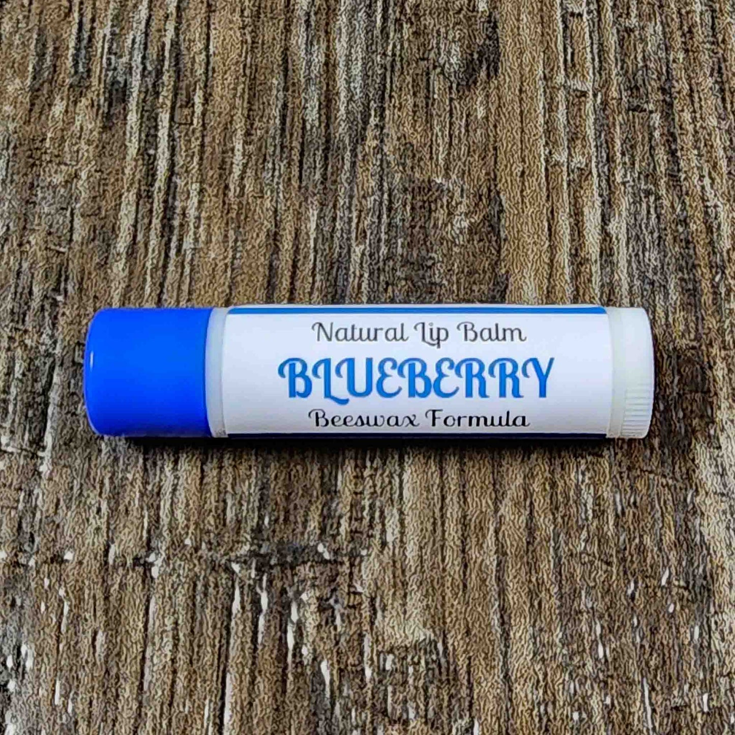 natural lip balm scented as blueberry