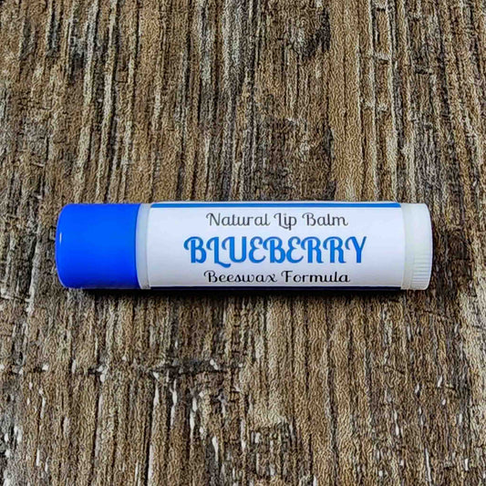natural lip balm scented as blueberry