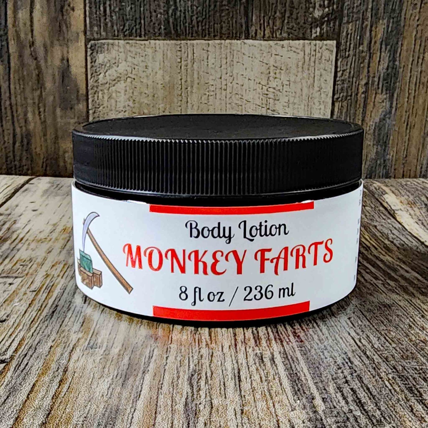 natural body lotion scented as monkey farts