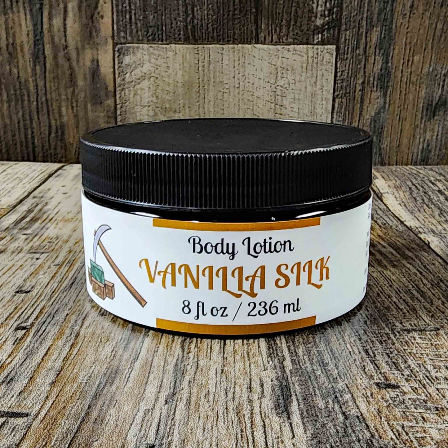 natural body lotion scented as vanilla silk
