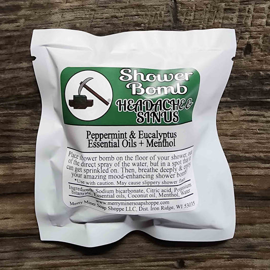 shower bomb scented as headache & sinus peppermint eucalyptus menthol