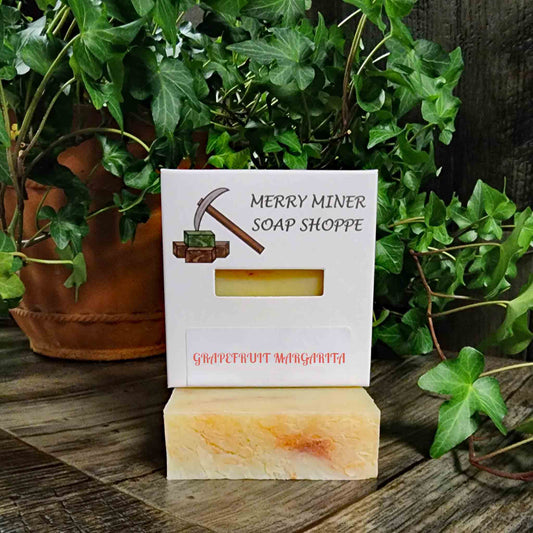 all natural bar soap scented as grapefruit margarita