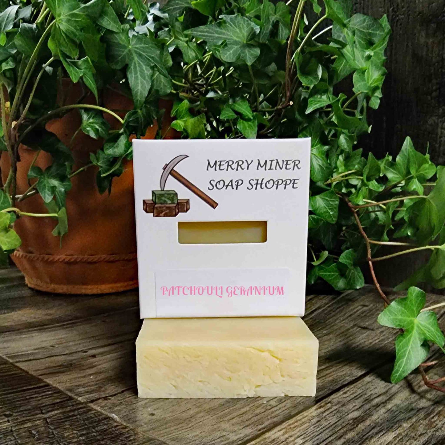 all natural bar soap scented as patchouli geranium