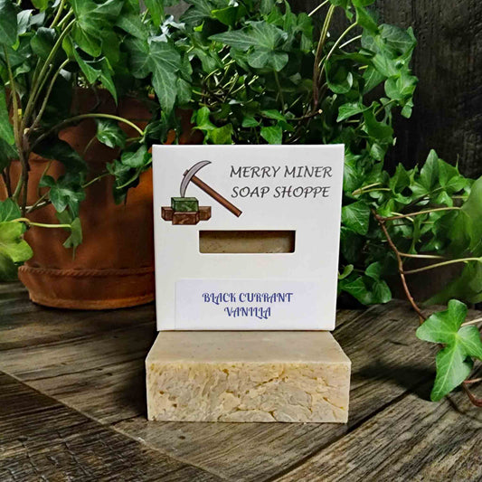 all natural bar soap scented as black currant vanilla