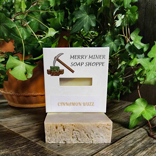 all natural bar soap scented as cinnamon buzz