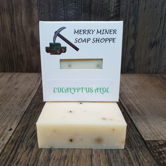 natural bar soap scented as eucalyptus aloe