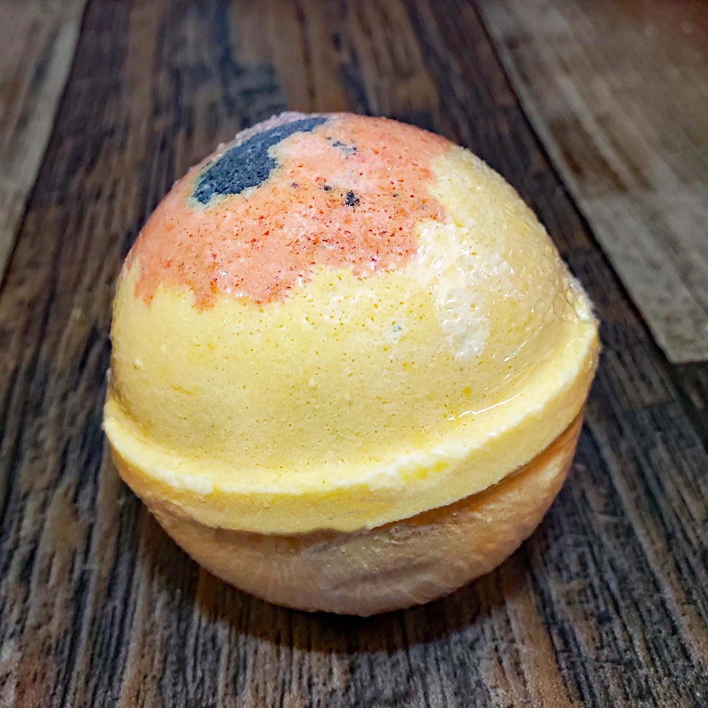 natural bath bomb scented as pumpkin spice
