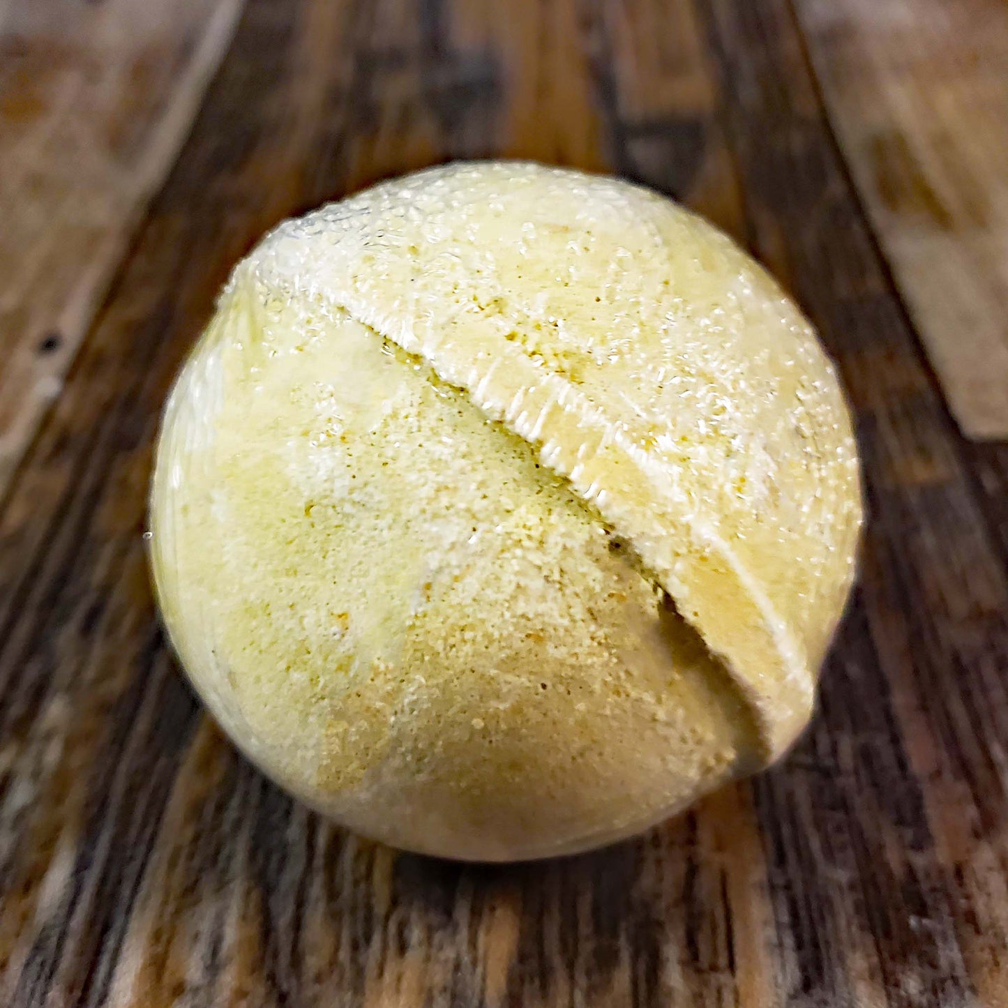 natural bath bomb scented as sandalwood