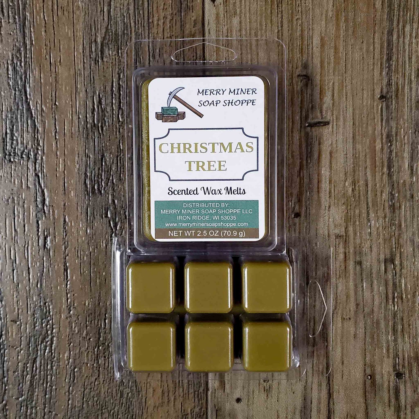 soy coconut wax melts scented as christmas tree