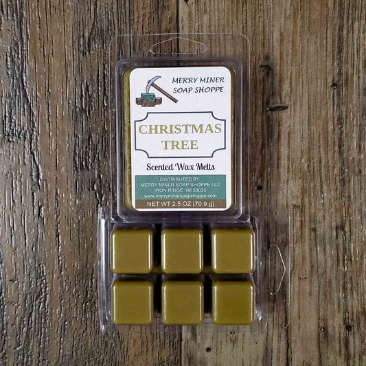 soy coconut wax melts scented as christmas tree