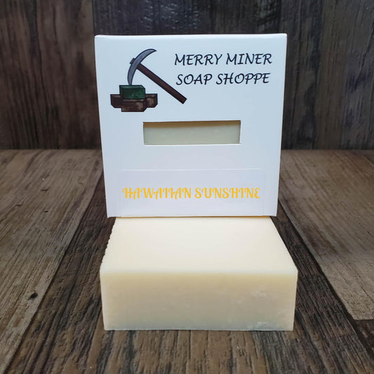 natural bar soap scented as hawaiian sunshine