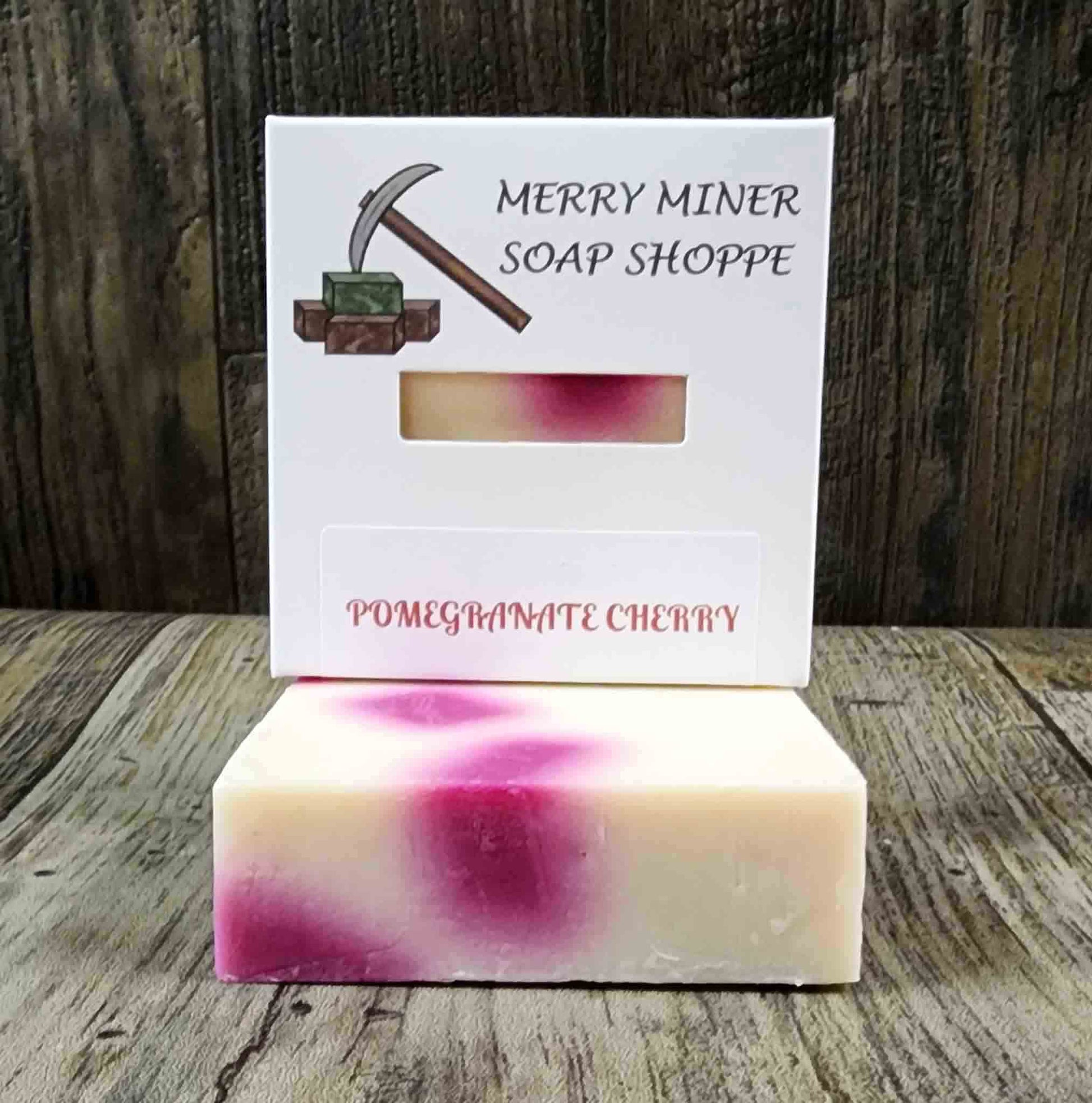 natural bar soap scented as pomegranate cherry