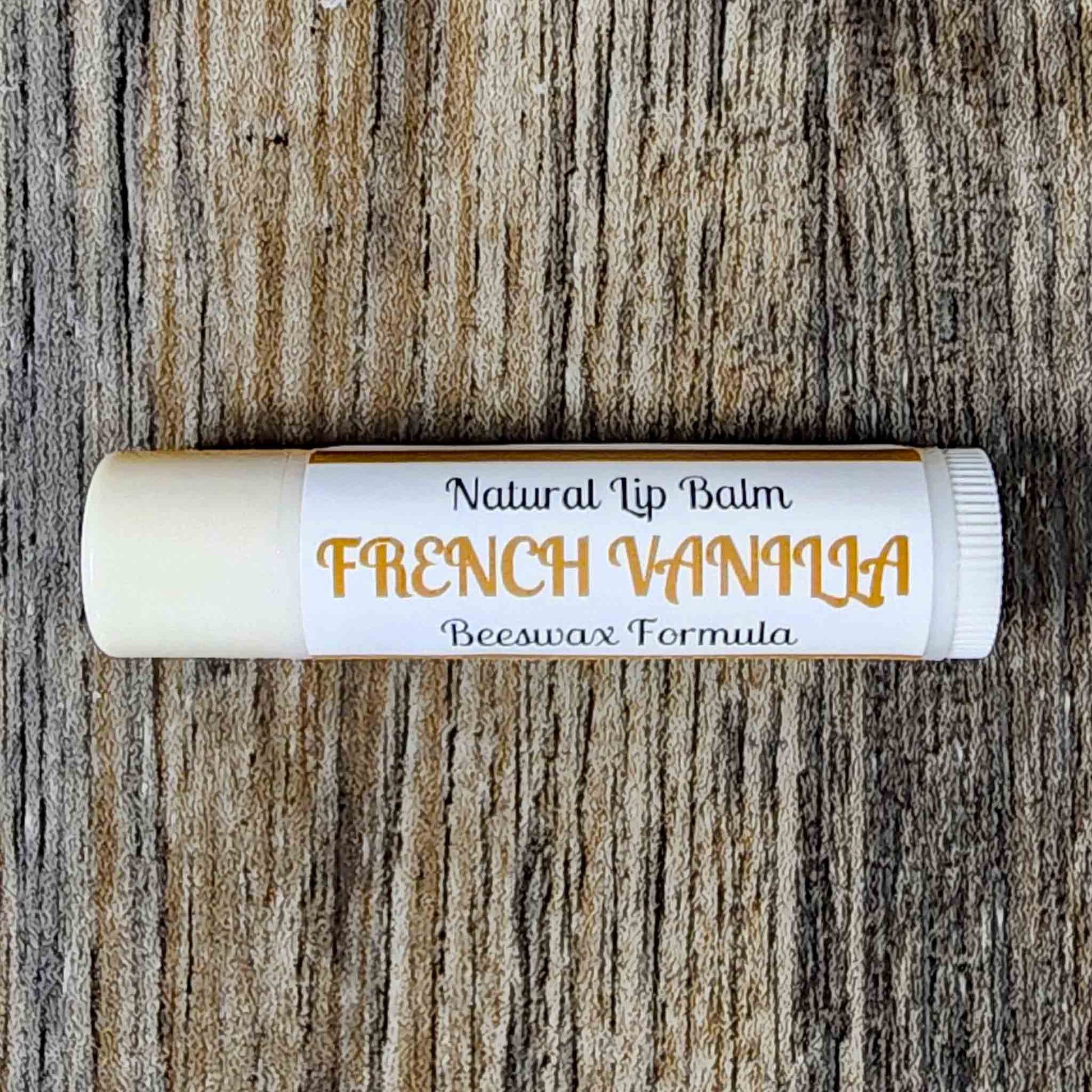 natural lip balm scented as french vanilla