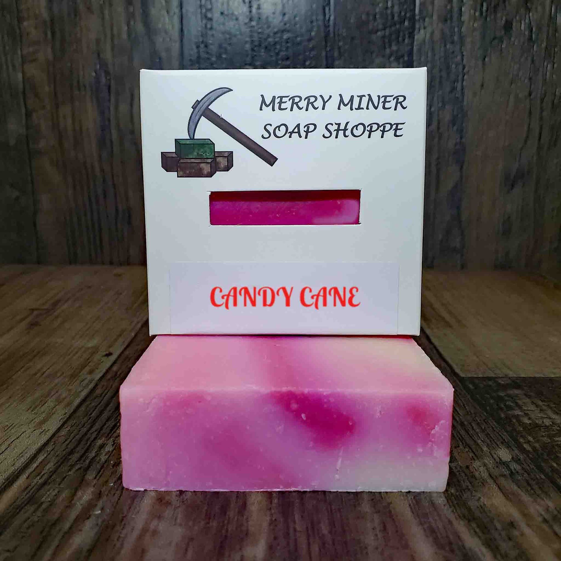 natural bar soap scented as candy cane