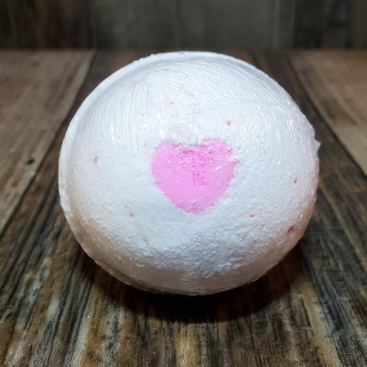 natural bath bomb scented as very valentine