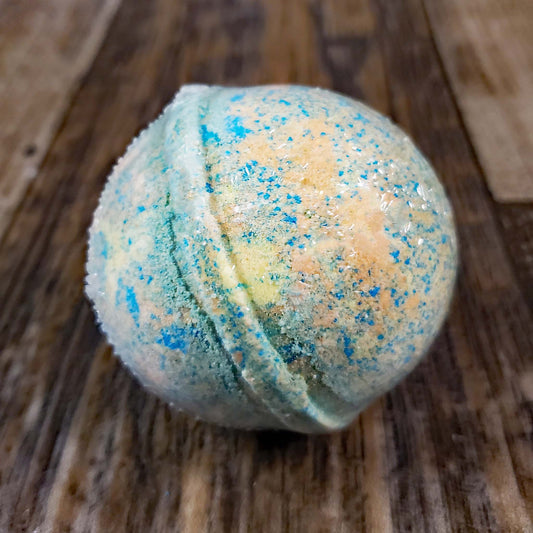 natural bath bomb scented as tie dye