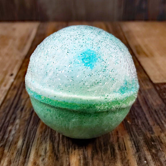 natural bath bomb scented as bergamot lime