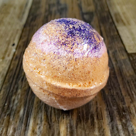 natural bath bomb scented as watermelon glitter bomb