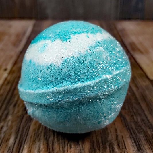 natural bath bomb scented as mistletoe