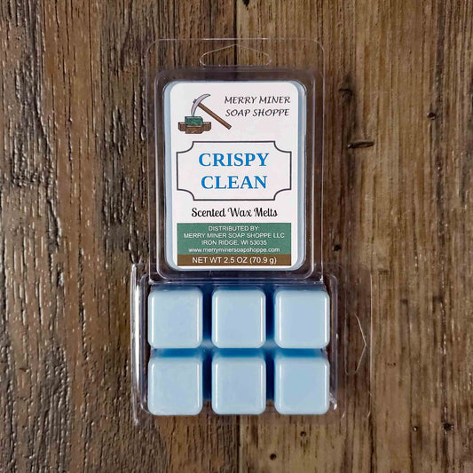 soy coconut wax melts scented as crispy clean